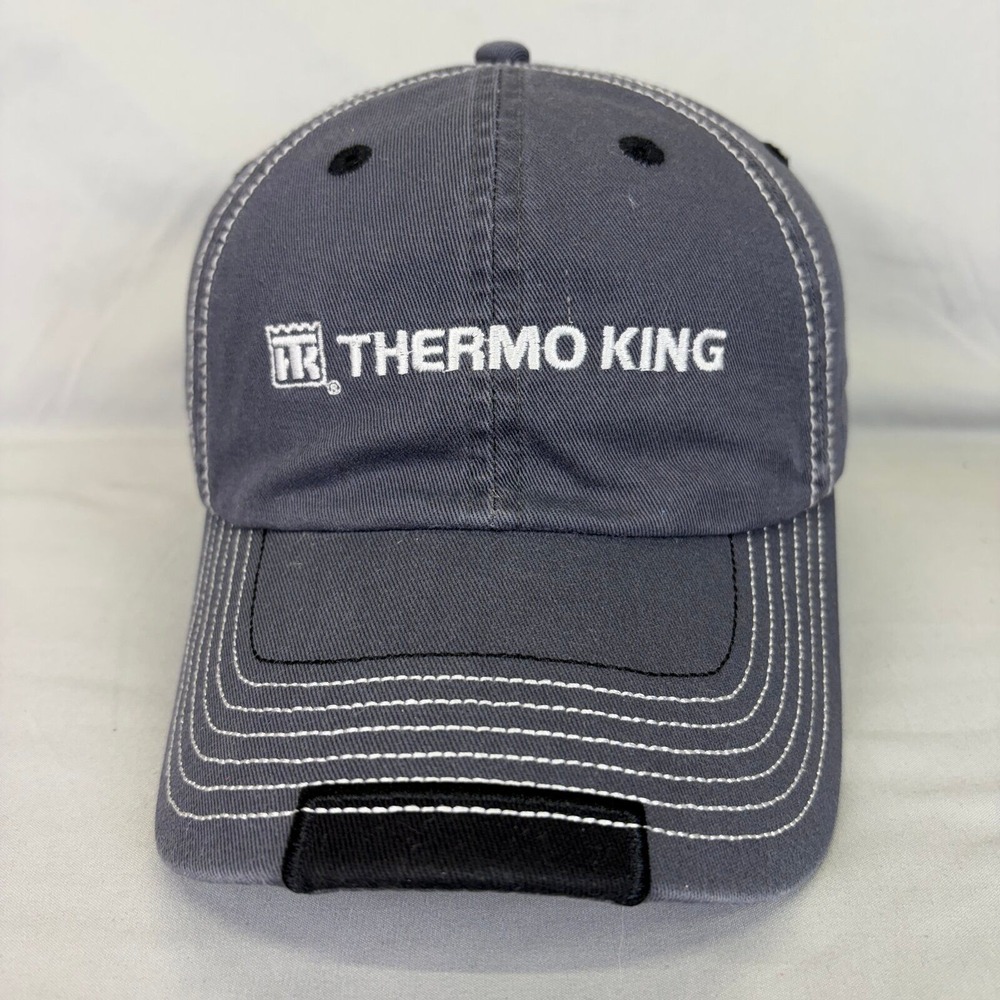 PSG Thermo King Hat Corporate Logo Gray Mens OSFM Adjustable Cotton Cap